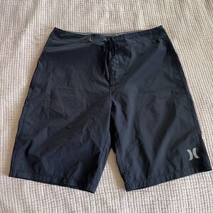 Hurley Board Shorts Men's Size 30 Black‎ Beach Surfing Drawstring Swimwear